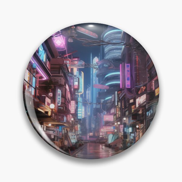 Item preview, Neon Cyberpunk style city  designed and sold by WrappsCo.