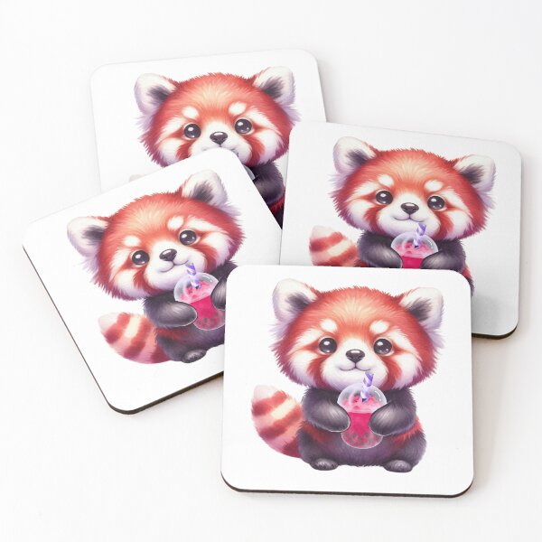 Item preview, Red Panda Drinking Boba Tea designed and sold by TheAnimalZ00.