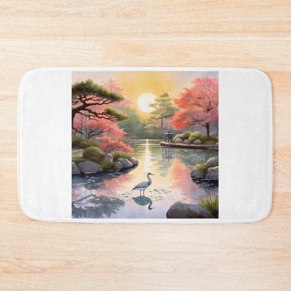 Item preview, Awakening Sakura Zen Garden - Watercolor Tapestry of Nature designed and sold by Silver Medal.