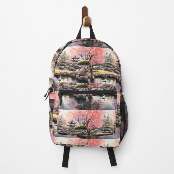Item preview, Enchanted Sakura Zen Garden - Watercolor Oasis at Sunrise designed and sold by Silver Medal.
