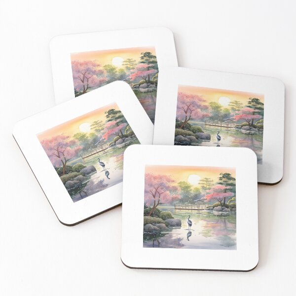 Item preview, Zen Garden Radiance - Dawn Amidst Sakura Watercolor designed and sold by Silver Medal.
