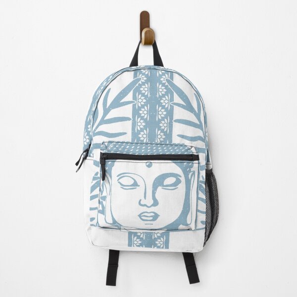 Item preview, Buddha Head Statue with Palm Fronds - Snow + Sky designed and sold by Irene Estelle.