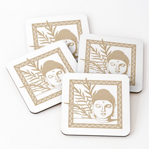 Item preview, Buddha Head Statue with Palm Fronds - Snow + Fawn designed and sold by Irene Estelle.