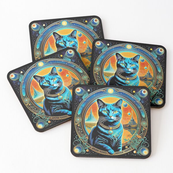 Item preview, Spacecat with Daisies designed and sold by ephemerandom.