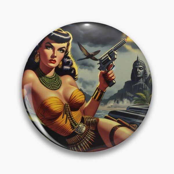Item preview, Vintage Action Pulp Girl designed and sold by PulpVintage.