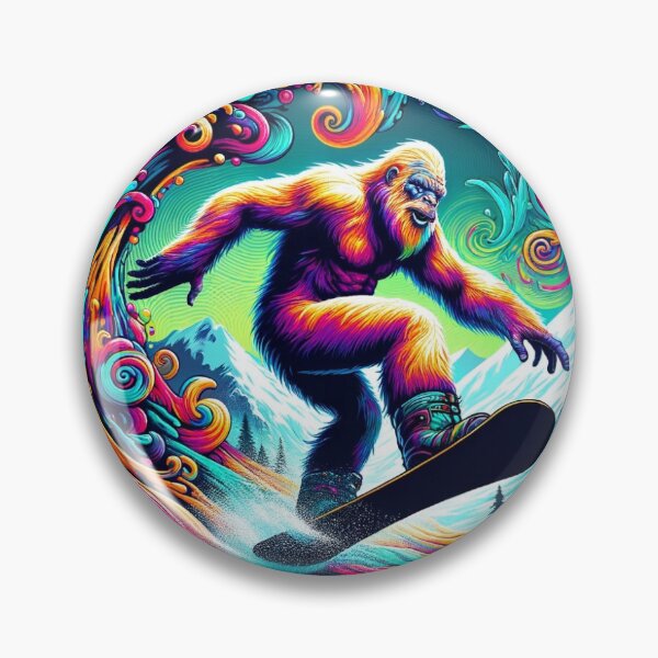 Item preview, Snowboarding Bigfoot Sticker designed and sold by MikeInTheTrees.