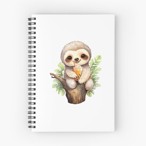 Item preview, Watercolor Baby Sloth Drinking Boba Tea designed and sold by TheAnimalZ00.