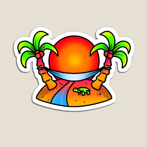 Item preview, Tropical Hammock with Palm Trees Print designed and sold by SpaceClub.