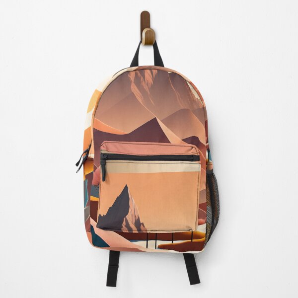Item preview, Mid Mod, Retro Mountain Sunset Landscape, Peach, Orange designed and sold by Prints and Lifestyle.