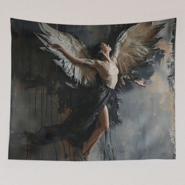 Item preview, multidimensional gothic angel art print designed and sold by dcrc.