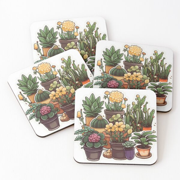 Artikelvorschau, Cartoon Succulent Symphony - Whimsical Plant Art entworfen und verkauft von PureGlee.