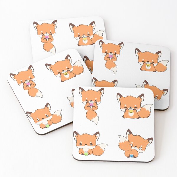 Item preview, Kawaii Foxes And Boba Milk Tea designed and sold by TheAnimalZ00.