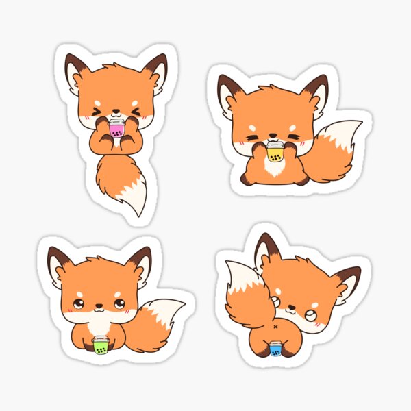 Item preview, Kawaii Foxes And Boba Milk Tea designed and sold by TheAnimalZ00.