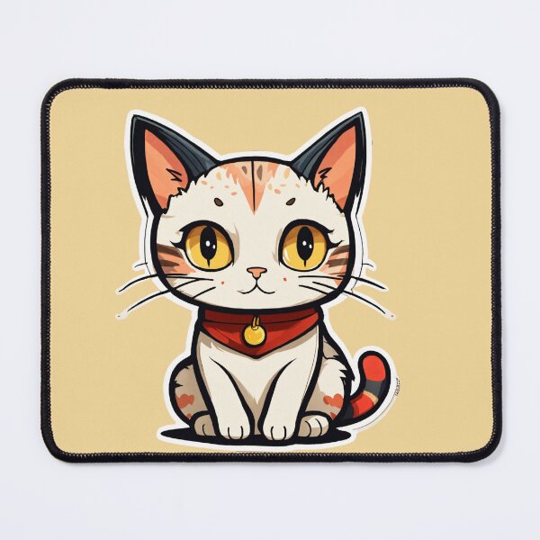 Item preview, Cute Japanese cat, a white cat with various colored stripes designed and sold by Unlimited-Store.