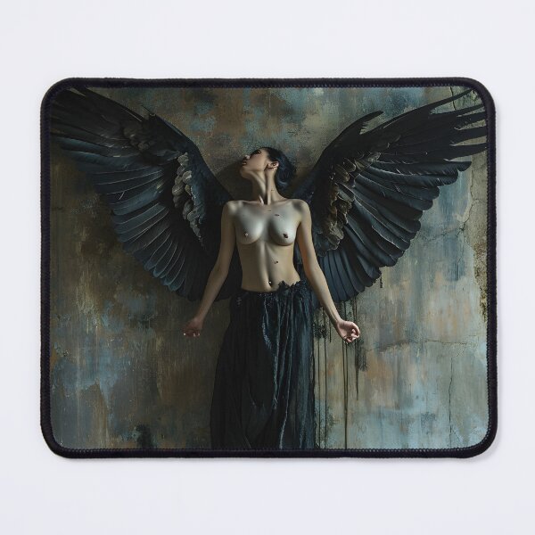 Item preview, multidimensional gothic angel art print designed and sold by dcrc.