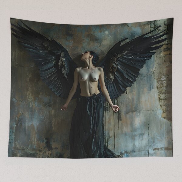 Item preview, multidimensional gothic angel art print designed and sold by dcrc.