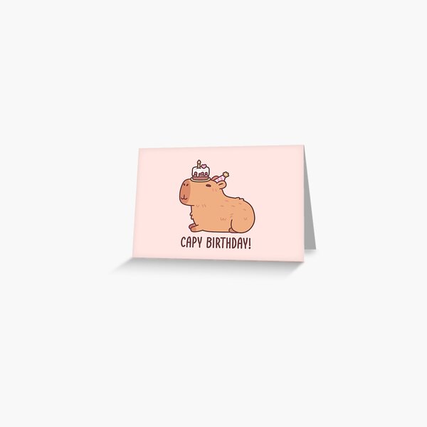 Vista previa del artículo con la obra «Lindo Carpincho Con Pastel De Cumpleaños En La Cabeza Cumpleaños De Capy», diseñado y vendido por rustydoodle.