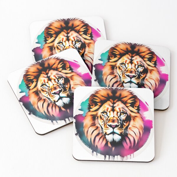Item preview, Lion Watercolor Circle Style Art designed and sold by LDJBlank.