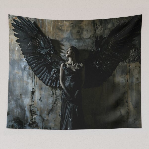 Item preview, multidimensional gothic angel art print designed and sold by dcrc.