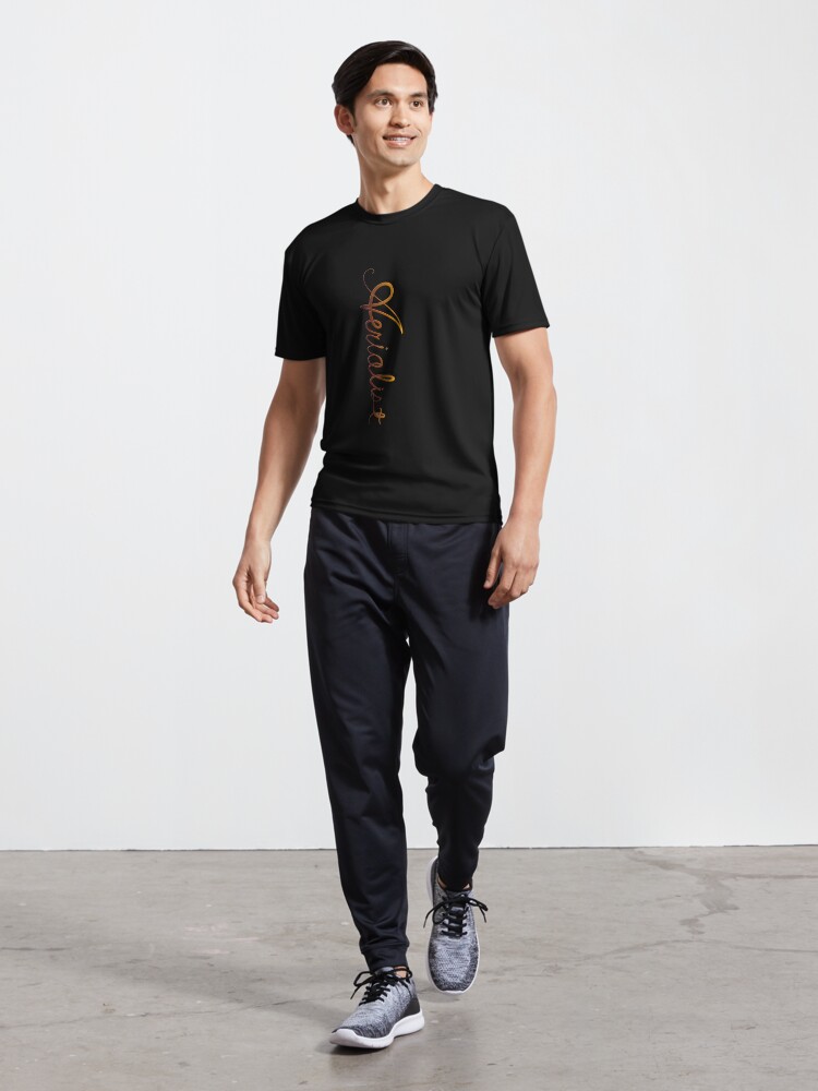 Thumbnail 5 of 7, Active T-Shirt, Aerialist gold lettering designed and sold by F-O-S-C-A.