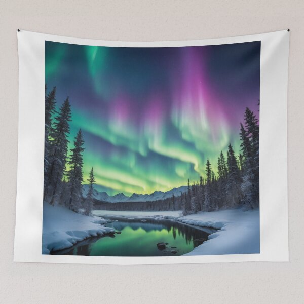 Item preview, Northern Lights Symphony: A Breathtaking Snowy Landscape designed and sold by RedArtG09.