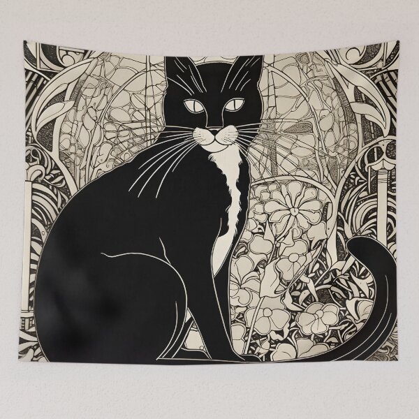 Item preview, stylized gothic illustration of a cat designed and sold by dcrc.