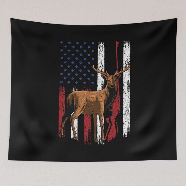 Item preview, Deer Hunting Hunter USA Flag designed and sold by taaddison50.