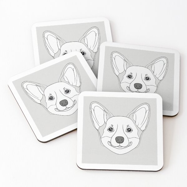 Item preview, Line drawing of a corgi designed and sold by ailia-hikaru.