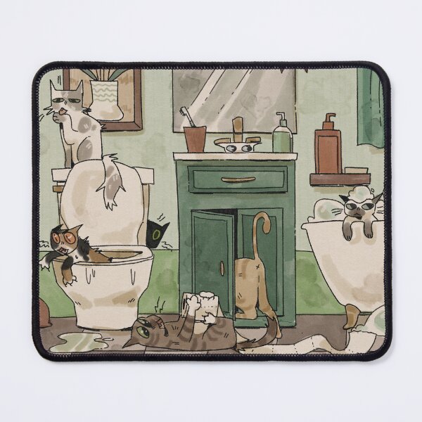 Item preview, Bathroom Cats designed and sold by riahdrawsthings.