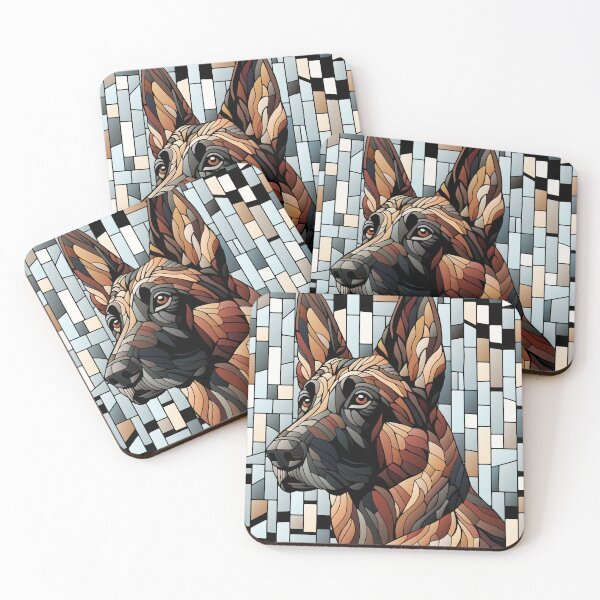 Item preview, Dutch Shepherd Dog- Mosaic Art designed and sold by k9printart.