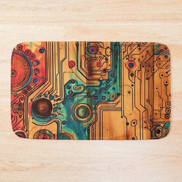 Item preview, Circuitry Synthesis: Abstract Electronic Veins Woodburn Art designed and sold by Nicholas Panek.