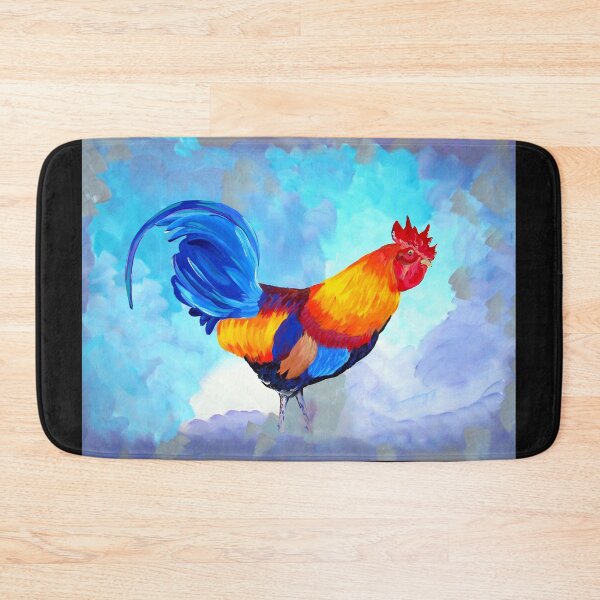 Item preview, Rooster with Green Grey and Blue designed and sold by cathyartist.