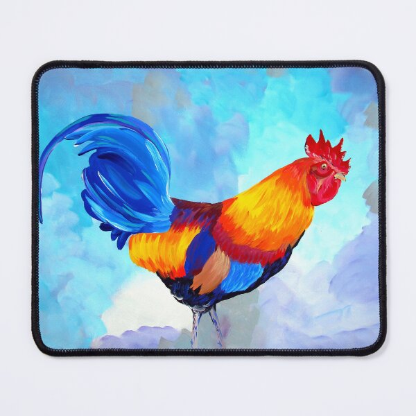 Item preview, Rooster with Green Grey and Blue designed and sold by cathyartist.