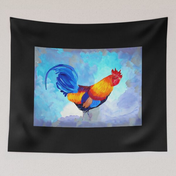 Item preview, Rooster with Green Grey and Blue designed and sold by cathyartist.