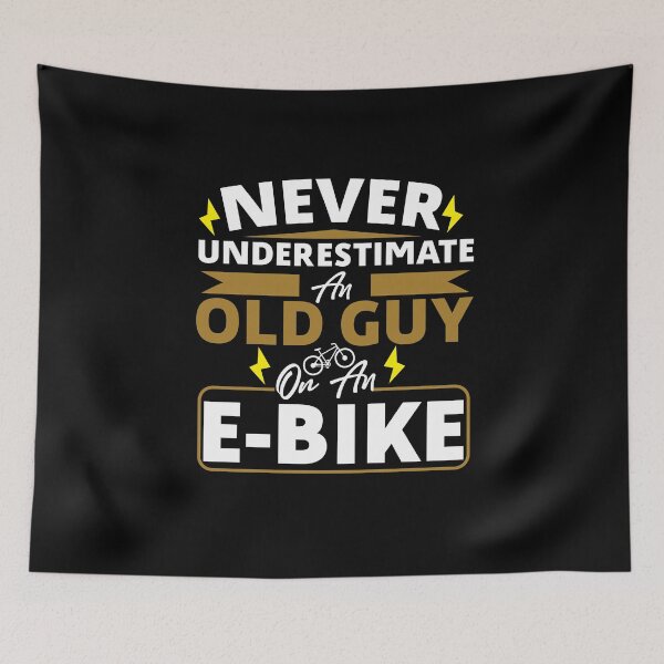 Item preview, Never Underestimate An Old Guy On A Bicycle E-Bike Meme designed and sold by ArabCorner.