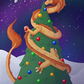 Artwork thumbnail, Tinsel Dragon (2023 Holiday Card) by XantheDoodles