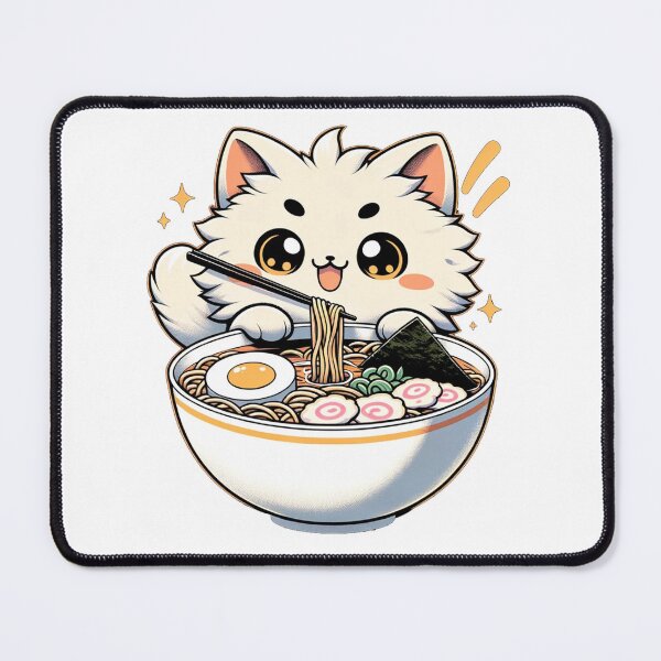 Item preview, Japanese Cute Cate Eating Ramen Noodles  Stickers designed and sold by olympe-store.