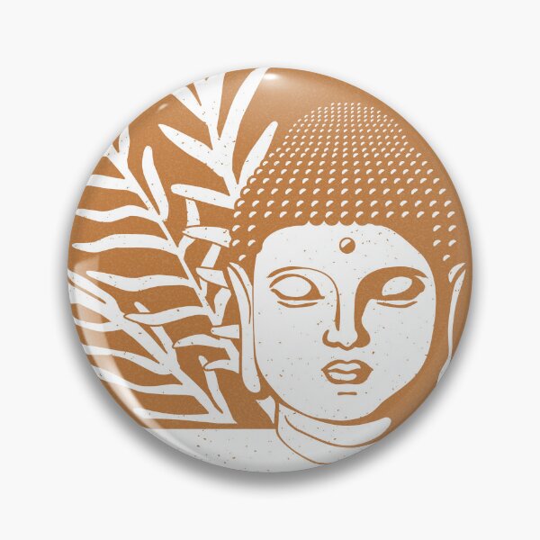 Item preview, Buddha Head Statue with Palm Fronds - Rust + Snow designed and sold by Irene Estelle.