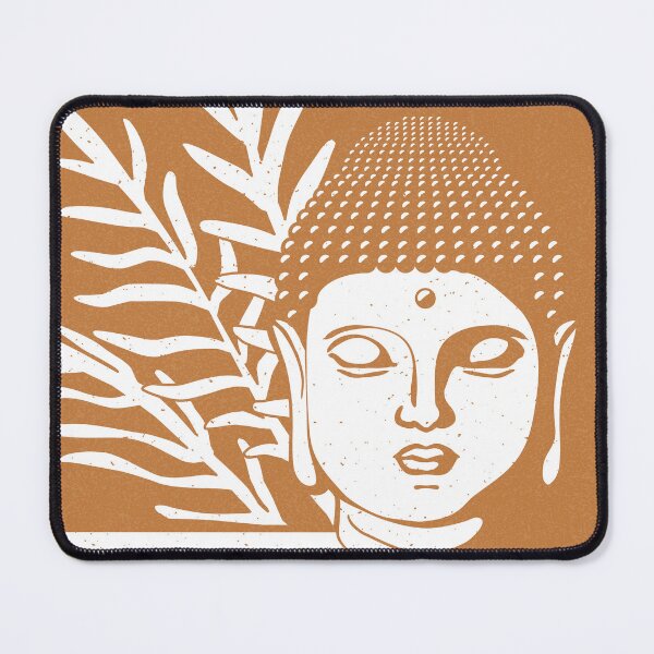 Item preview, Buddha Head Statue with Palm Fronds - Rust + Snow designed and sold by Irene Estelle.