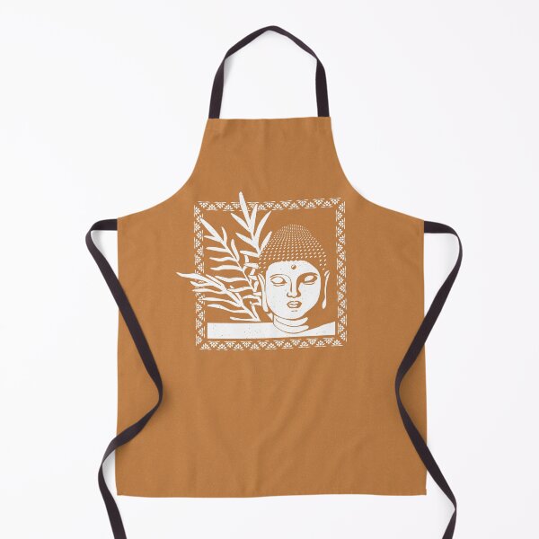 Item preview, Buddha Head Statue with Palm Fronds - Rust + Snow designed and sold by Irene Estelle.