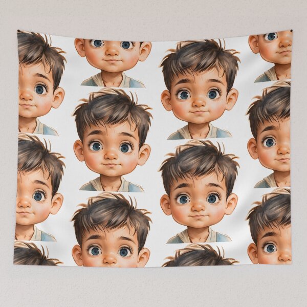 Item preview, Cherub's Gaze - Adorable Kid Illustration designed and sold by Sakshi Jha.