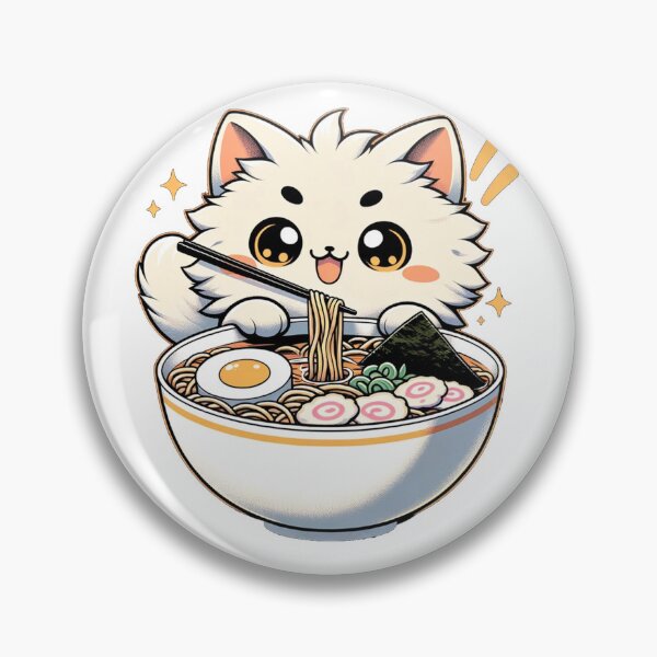 Item preview, Japanese Cute Cate Eating Ramen Noodles  Stickers designed and sold by olympe-store.
