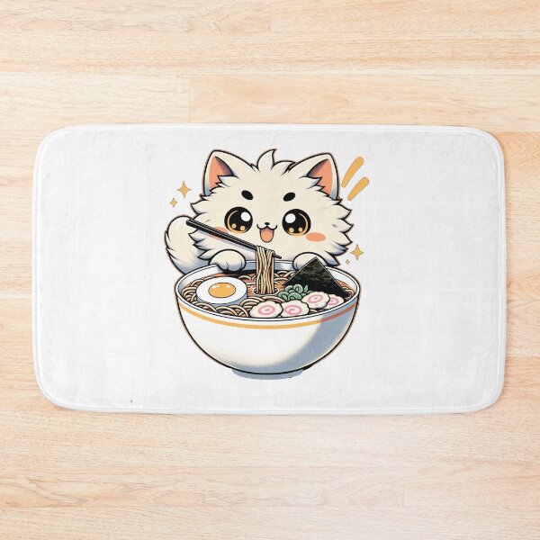 Item preview, Japanese Cute Cate Eating Ramen Noodles  Stickers designed and sold by olympe-store.