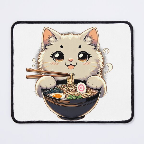 Item preview, Japanese Cute Cate Eating Ramen Noodles  Stickers designed and sold by olympe-store.