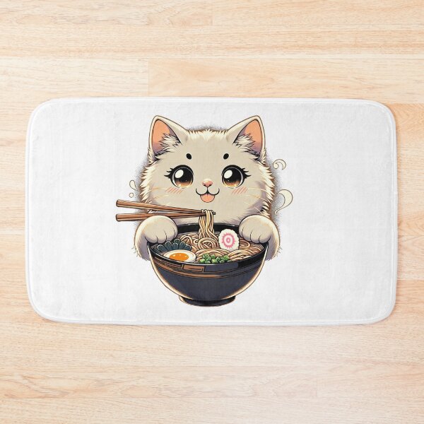 Item preview, Japanese Cute Cate Eating Ramen Noodles  Stickers designed and sold by olympe-store.