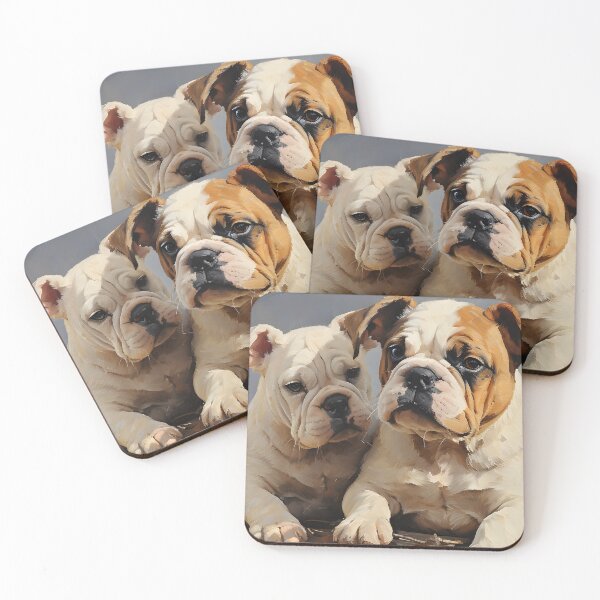 Item preview, Charming Bulldog Duo Portrait designed and sold by inkArtistryfine.