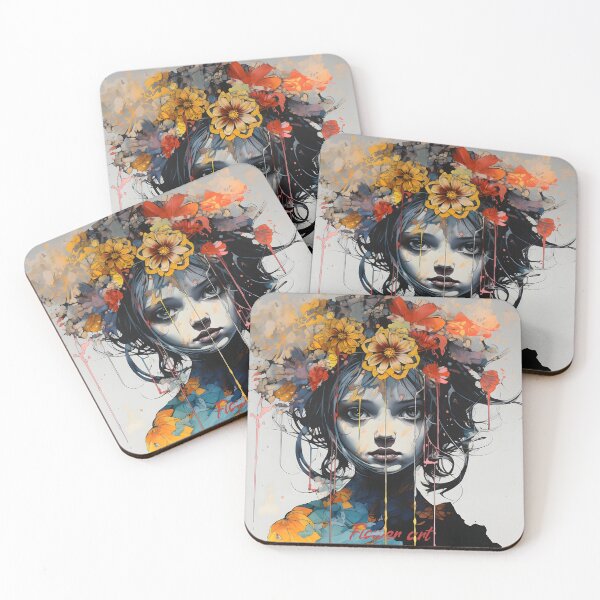 Item preview, Floral Essence Abstract Portrait designed and sold by inkArtistryfine.