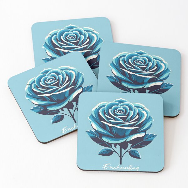 Item preview, Stylized Teal Rose Graphic Art" designed and sold by inkArtistryfine.