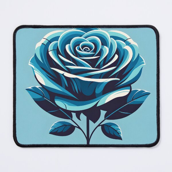 Item preview, Stylized Teal Rose Graphic Art" designed and sold by inkArtistryfine.