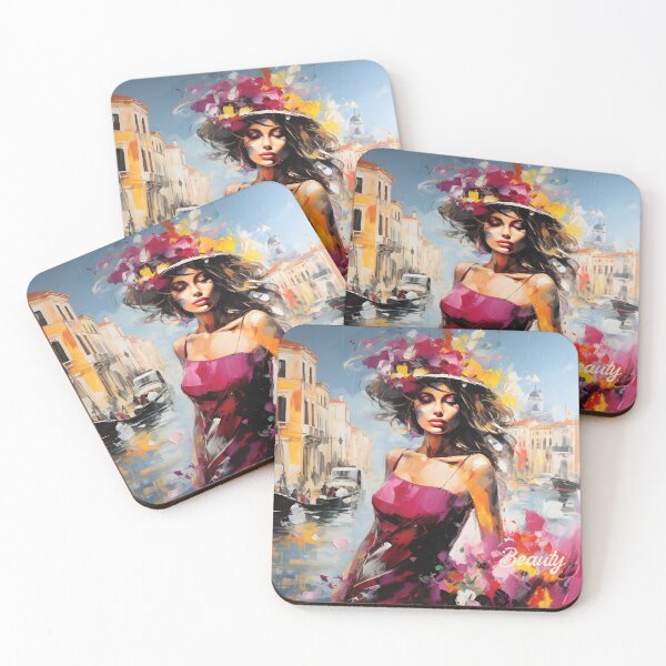 Item preview, Venetian Elegance: Floral Fashion Portrait designed and sold by inkArtistryfine.